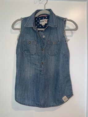 FEED USA + Denim Sleeveless Button-Front Top - Blue from Target size XS